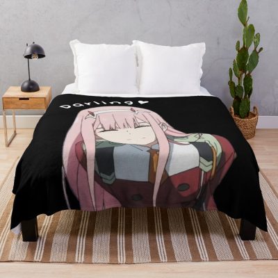 Zero Two "Darling" Smile Throw Blanket Official Darling In The Franxx Merch