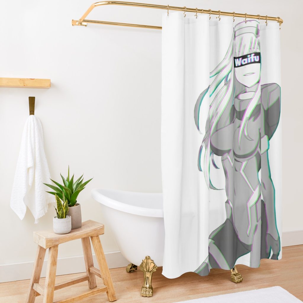 Zero-Two Waifu Shower Curtain Official Darling In The Franxx Merch