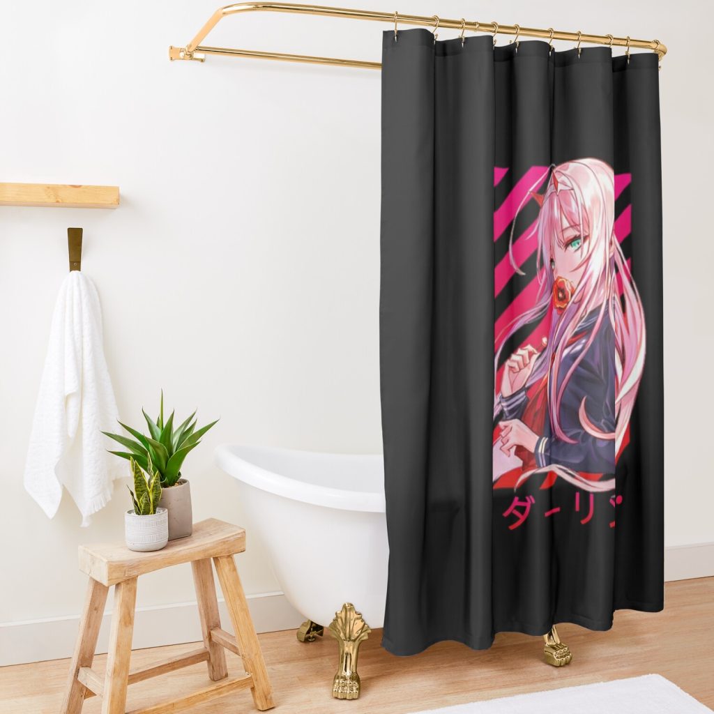 Darling In The Franxx Anime Shower Curtain Official Darling In The Franxx Merch