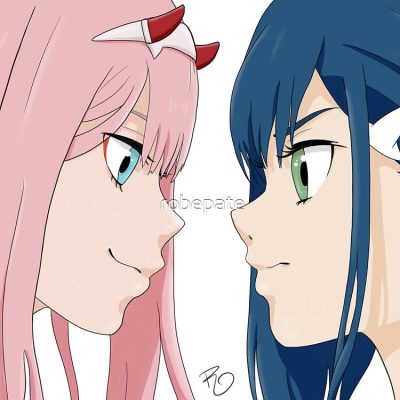 Zero Two Vs Ichigo - Darling In The Franxx Tote Bag Official Cow Anime Merch