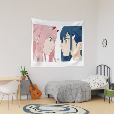 Zero Two Vs Ichigo - Darling In The Franxx Tapestry Official Cow Anime Merch