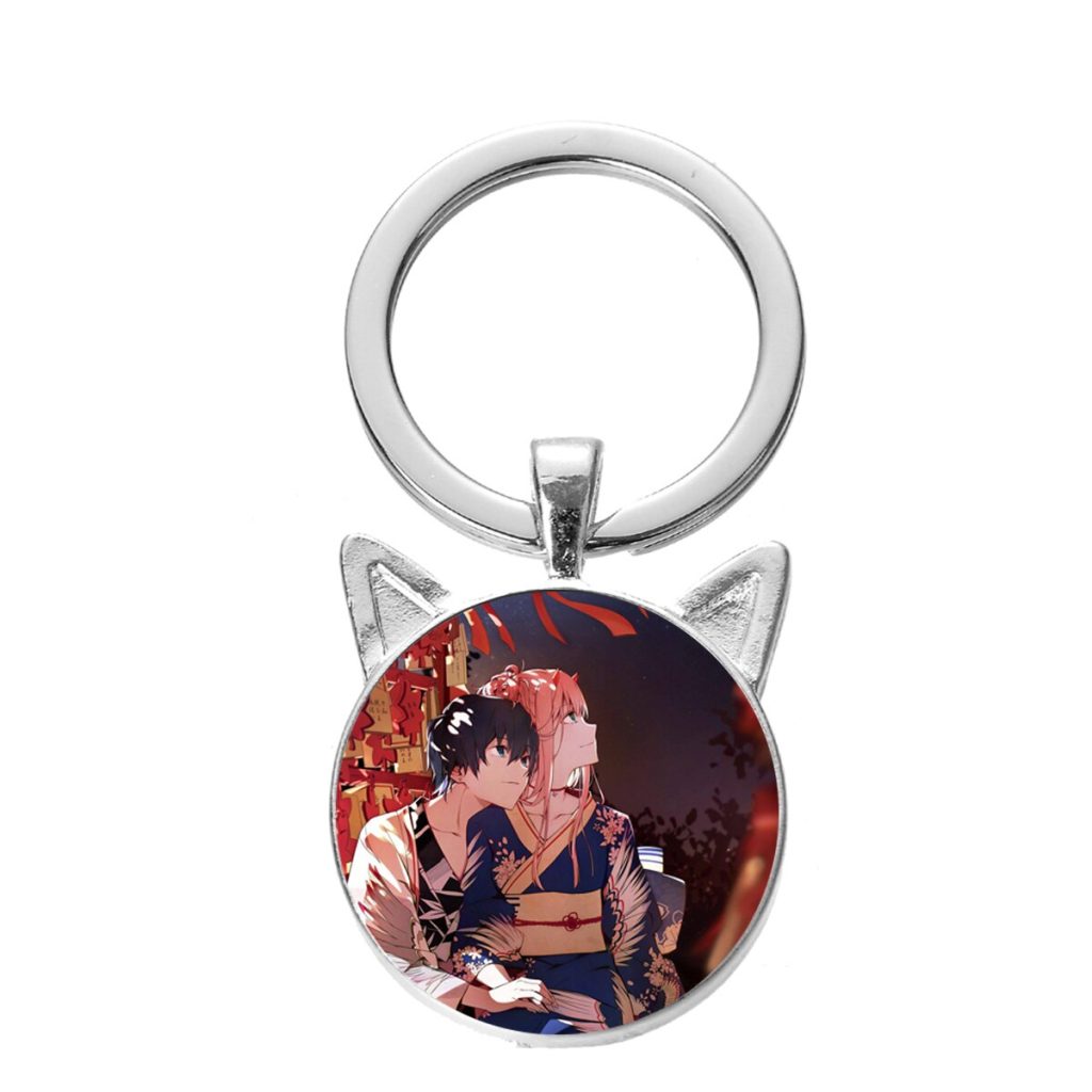 FIMAODZ DARLING In The FRANXX Cosplay Keychain 02 ZERO TWO HIRO Anime Figure Glass Cat Ears 1 - Darling In The Franxx Shop