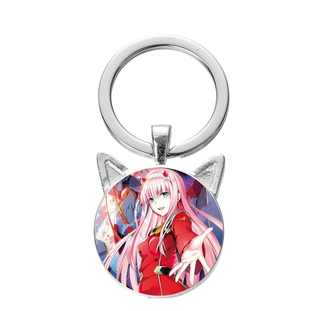 FIMAODZ DARLING In The FRANXX Cosplay Keychain 02 ZERO TWO HIRO Anime Figure Glass Cat Ears 3 - Darling In The Franxx Shop