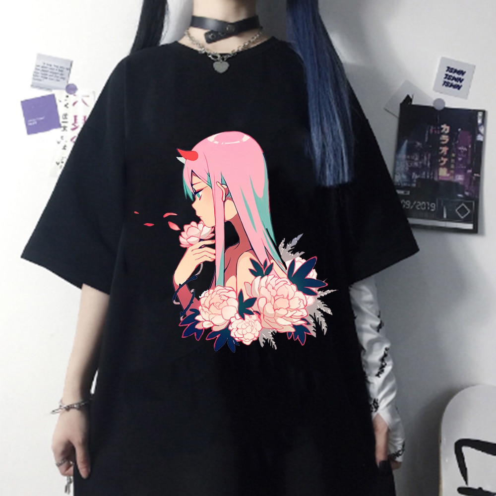 Anime Darling In The Franxx T Shirts Men Women Short Sleeves Tees Tops - Darling In The Franxx Shop