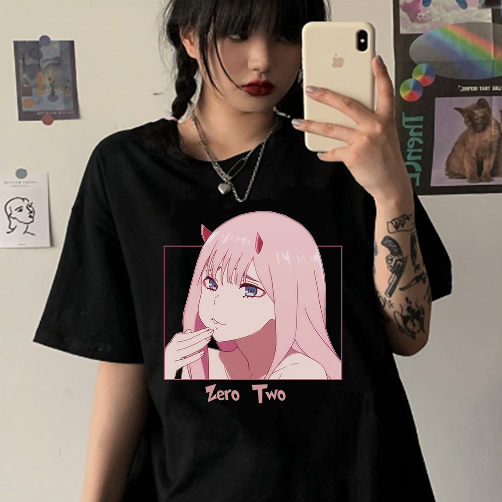 Darling In The Franxx Short Sleeve Women T Shirts Tops Short Sleeves Summer Tees Harajuku - Darling In The Franxx Shop